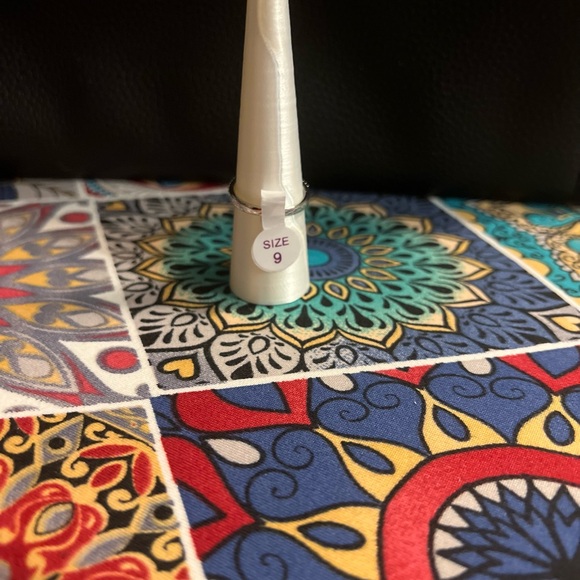 Bomb Party Ring RG90126 Whispers Of The Heart Diamond CZ on Rhodium Size 9 - Picture 6 of 6